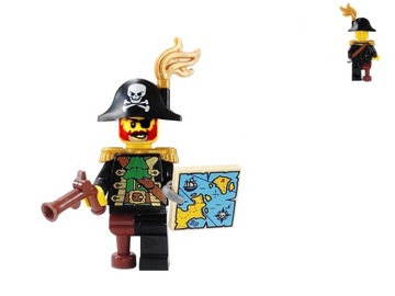 LEGO Pirates- Dowódca Piratów + pistolet + mapa !