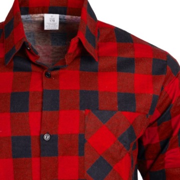 МУЖСКАЯ ПОВСЕДНЕВНАЯ ФЛАНЕЛЕВАЯ РУБАШКА В КЛЕТКУ, 100% ХЛОПОК, XXL