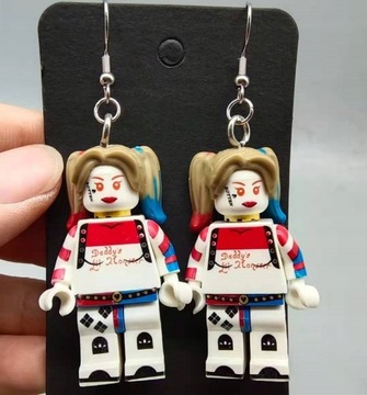 New Trendy Brick Dangle Earrings Figure Toy C