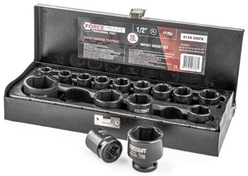 НАБОР УДАРНЫХ ГОЛОВОК В КАССЕТЕ, 15 ЭЛЕМЕНТОВ 1/2