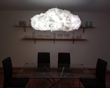 XXL 80cm Lampa wisząca Chmurka designerska biała