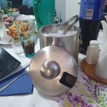 Термальное ведерко для льда, щипцы + ложка.