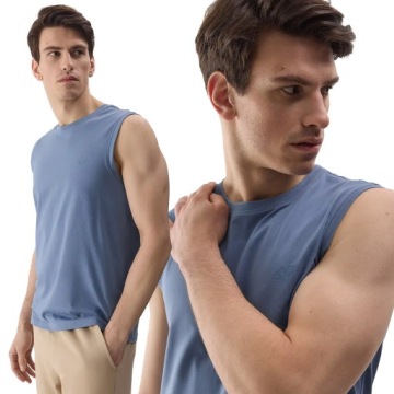 МУЖСКАЯ ФУТБОЛКА 4F КУРТКА БЕЗРУКАВА ИЗ ХЛОПКА ВЕСНА-ЛЕТО WSS2M075