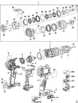 сверлильный патрон DeWalt 13 мм DCD780 DCD730 DCD785