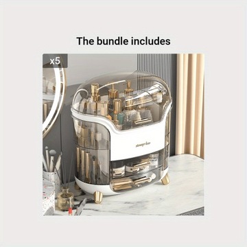 1 шт. Стильный контейнер для хранения косметики из полистиролового пластика - на вашем столе.