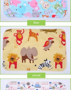 4 Size Baby Changing Mat Cartoon Cotton Waterproof Baby Sheet Changing Pad