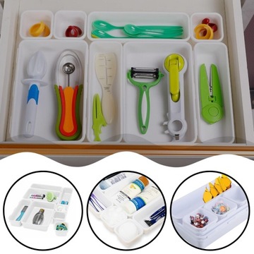 8X ЯЩИК-ОРГАНИЗАТОР ВСТАВКА В ШКАФ БЕЛАЯ ДЛЯ КОНТЕЙНЕРА КУХОННОЙ КОМНАТЫ