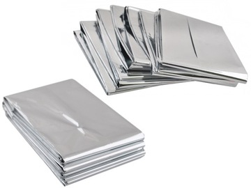 Аварийное одеяло, серебряная термопленка, 210 x 140 см.