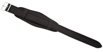 CZARNY SKÓRZANY PASEK DO ZEGARKA Z PODKŁADKĄ 10 mm
