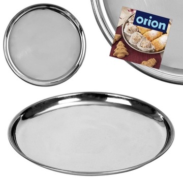 Круглый стальной поднос, 28 см.