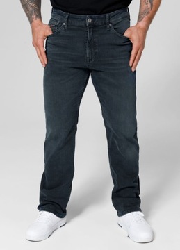 Męskie Spodnie Jeans Pitbull Ciemne Jeansy Dark Wash Highlander Elastyczne