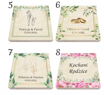 Приглашение на свадьбу для родителей в коробке из 8 дизайнов.