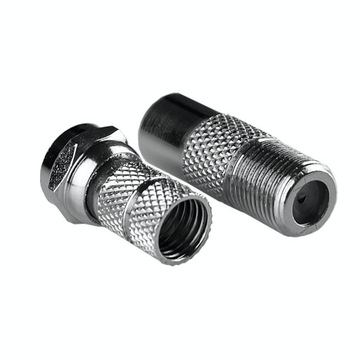 Adapter gniazdo F-wtyk TV + wtyk F