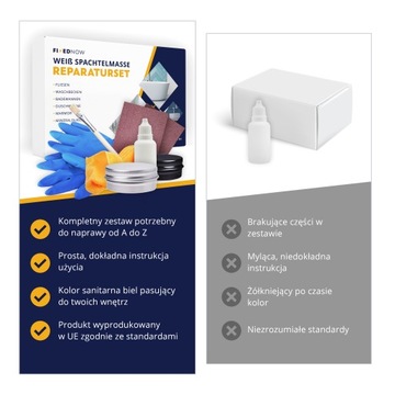 Набор для ремонта раковин, плитки, ванн и столешниц из конгломерата.