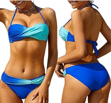 STRÓJ KĄPIELOWY MAJTKI STANIK BIKINI PUSH UP / XL