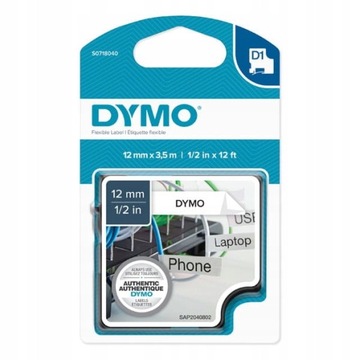 DYMO TAŚMA D1 POLIESTROWA S0718070 19MMx5,5M BLK/W