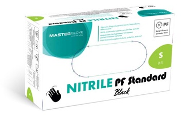 Rękawice Nitrylowe Bezpudrowe CZARNE Master Glove rozmiar S, 100szt.