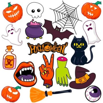Zestaw JADALNYCH NAKLEJEK na watę cukrową - wzory HALLOWEEN