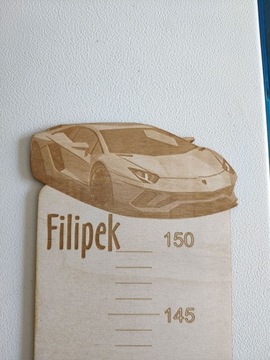 ДЕРЕВЯННЫЙ МЕР ВЫСОТЫ ДЛЯ СТЕНЫ, шаблон имени ЛЕВ