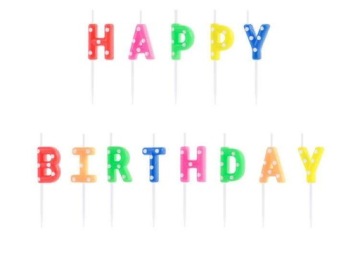 Незабутні Свічки На день народження Happy Birthday - Мікс Кольорів! 13 шт. після
