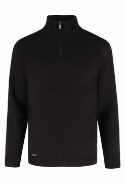 OUTLET męski sweter czarny ze stójką VOLCANO 5XL