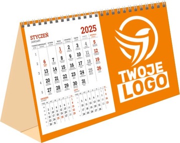 НАСТОЛЬНЫЙ КАЛЕНДАРЬ ПИРАМИДКА 2025 ЛОГО на столе с ПРИНТОМ - 50 шт.