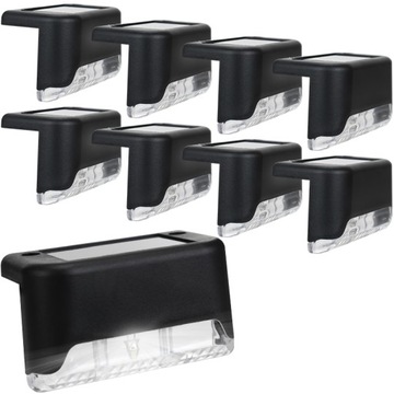 8x WODOODPORNA WODOSZCZELNA ZEWNĘTRZNA LAMPA SOLARNA LED SCHODOWA CZUJNIK