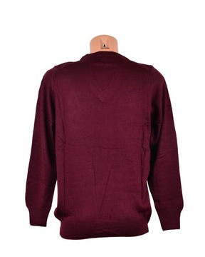 Sweter męski w serek, bordo, rozm XL