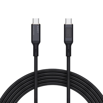 Aukey Kabel USB-C 2.0, PD 100W, oplot LED 1,8m