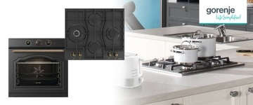 Духовка Gorenje + газовая варочная панель Retro 60 см