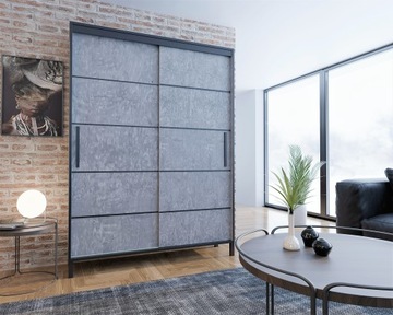 SZAFA PRZESUWNA GARDEROBA BRAGA `120CM BETON