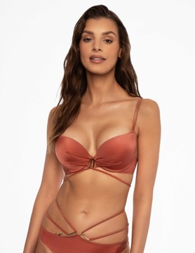 Góra od stroju kąpielowego marszczona bikini push up wiązana Thea 75D