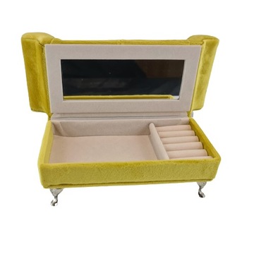 SZKATUŁKA NA BIŻUTERIĘ SOFA Żółta