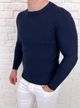 Granatowy sweter meski stylovy HHL8069 - XXL