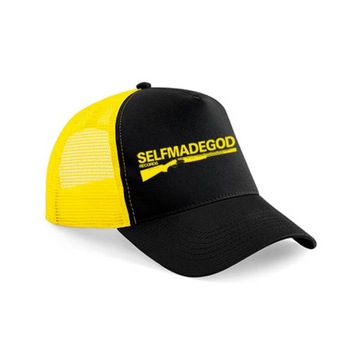 SELFMADEGOD RECORDS - Logo CZARNO-ZÓŁTA CZAPKA Z DASZKIEM (B640)