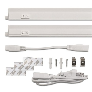 2x Listwa LED MEBLOWA pod szafkę 10W 90cm +PRZEWÓD