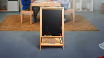 Dwustronna tablica kredowa, suchościeralno-magnetyczna dla dziecka 80 cm