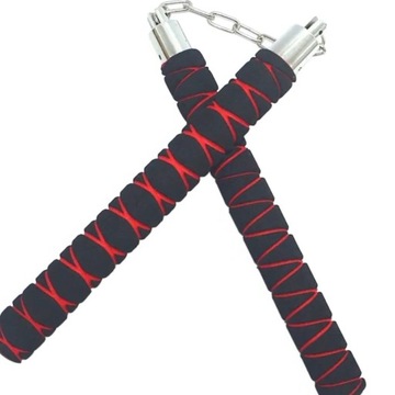 Нунчаки тренировочные, нунчаки рифленые, нунчаки пенопластовые + металлическая цепочка 24 часа