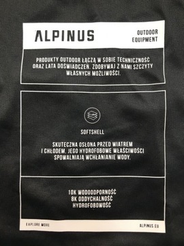 KURTKA ALPINUS męska SOFTSHELL z kapturem roz XL