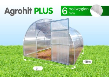Szklarnia Agrohit PLUS 3x10m poliwęglan 6mm tunel