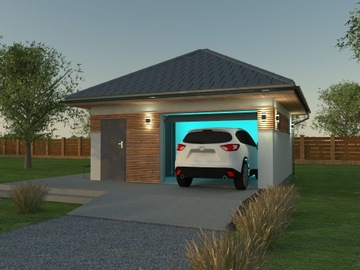Projekt Garażu na zgłoszenie 35m2 bez pozwolenia
