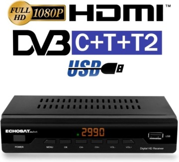 Тюнер DVB-C, DVB-T, DVB-T2 Echosat 2990 COMBO + HDMI