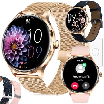 SMARTWATCH DAMSKI Z FUNKCJA ROZMOWY SPORT PULS POMIARY MENU PL SMART WATCH