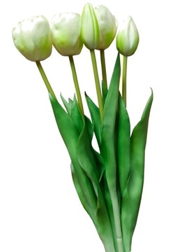 TULIPAN sztuczny TULIPANY BUKIET BIAŁE 43 cm