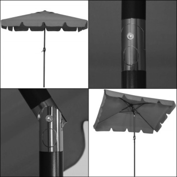 Подвесная садовая амбрелла PARASOL LARGE SOLID GREY 240cm WITH CRAB