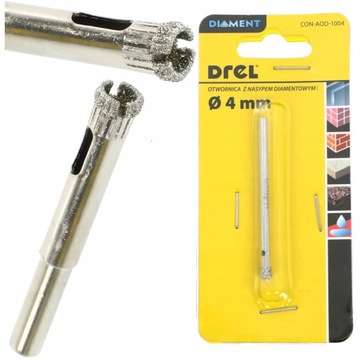 АЛМАЗНАЯ КОРОНОЧНАЯ ПИЛА КРУЖЕВО ДЛЯ КЕРАМИЧЕСКОЙ ПЛИТКИ ГЛАЗУРЬ СТЕКЛО 4 мм