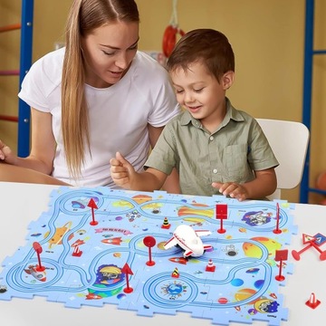 Интерактивная железнодорожная дорожка из головоломки от логики головоломки Торы пространство для детей