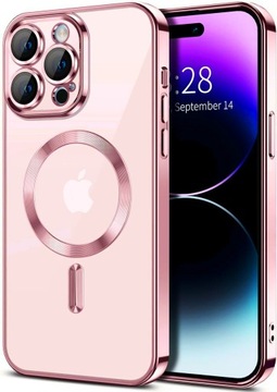 ETUI DO IPHONE 13 PRO MAX RÓŻOWE MAGSAFE PRZEZROCZYSTE OCHRONA APARATÓW