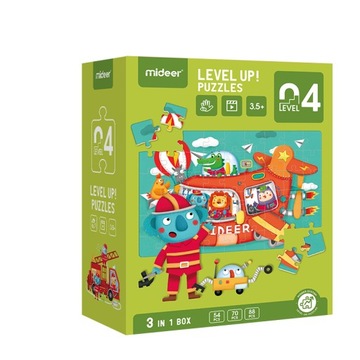 Mideer Puzzle progresywne 3w1 POJAZDY 04 3+
