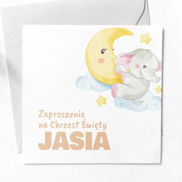 Zaproszenia SKŁADANE NA CHRZEST IMIĘ NOWOŚĆ KREATOR + KOPERTA GRATIS!